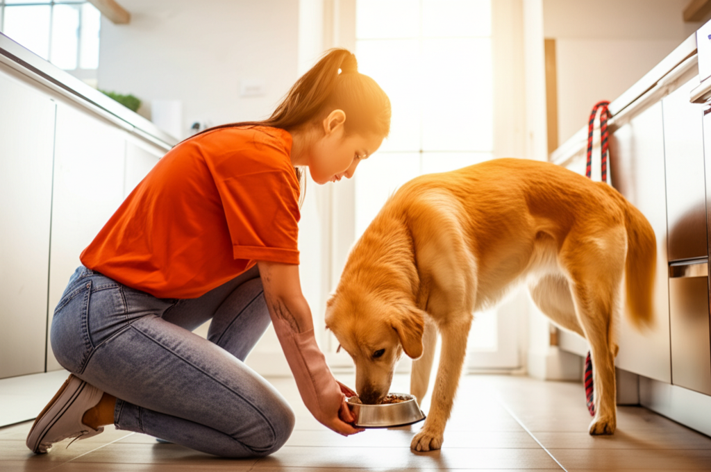Gardien visitant une maison pour s'occuper d'animaux